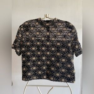 Vintage Gold Floral crop top MD